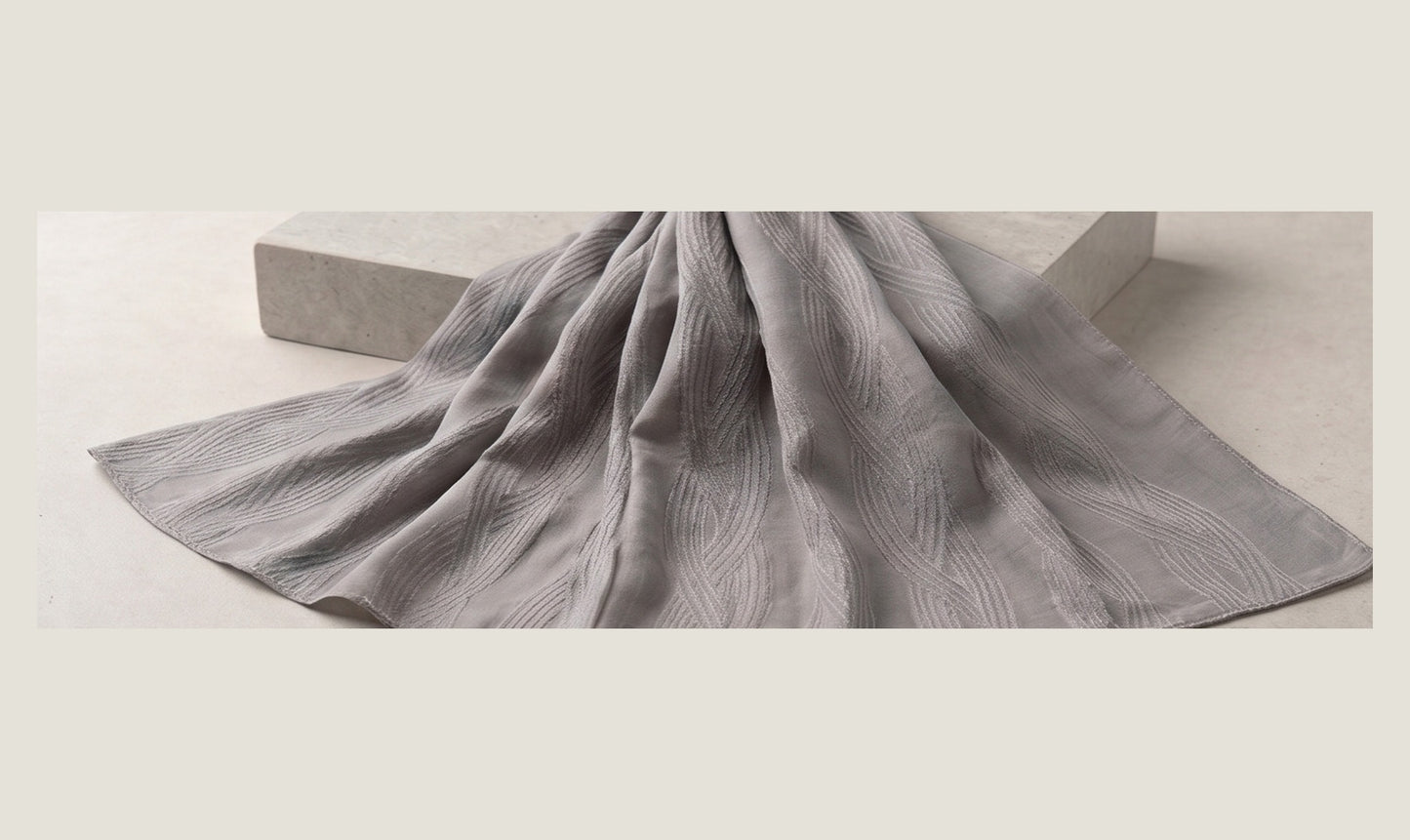 Braided Pattern Cotton Shawl