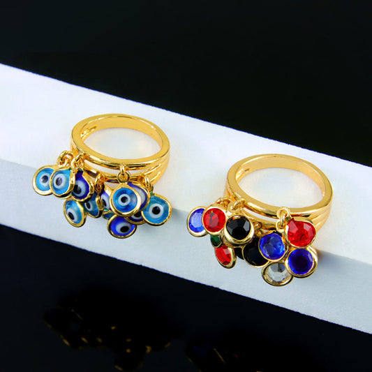 Evil Eye Beaded Ring — view 2