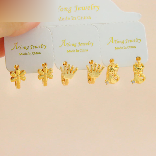 Floral Crown Stud Earrings view 2