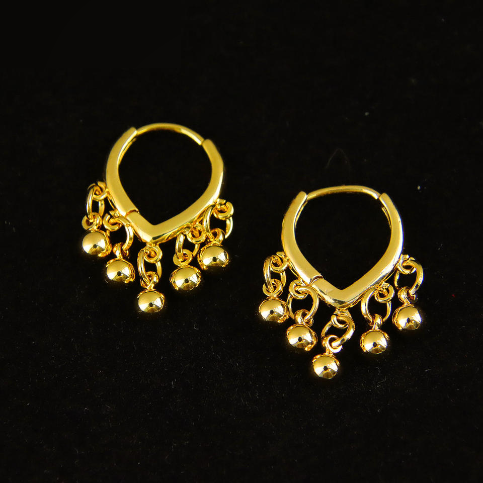 Beaded Tassel Hoop Earrings