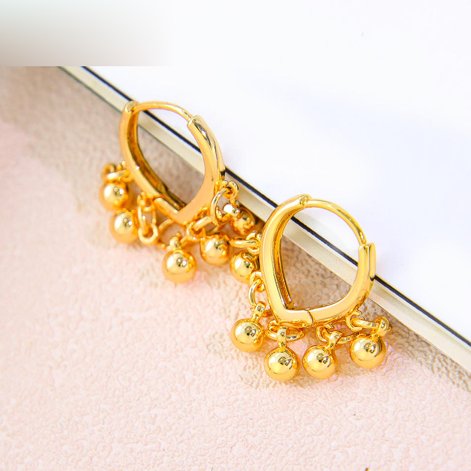 Beaded Tassel Hoop Earrings view 4
