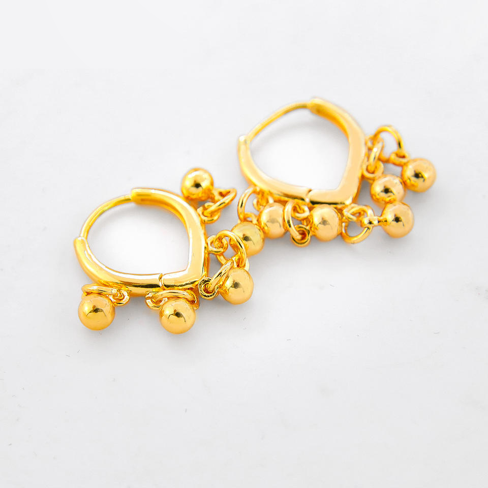 Beaded Tassel Hoop Earrings view 6