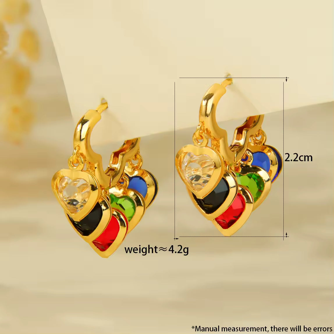 Heart Zircon Drop Earrings
