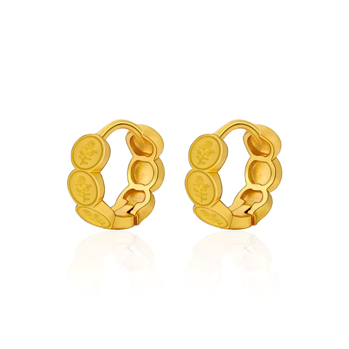 Vintage Coin Hoop Earrings