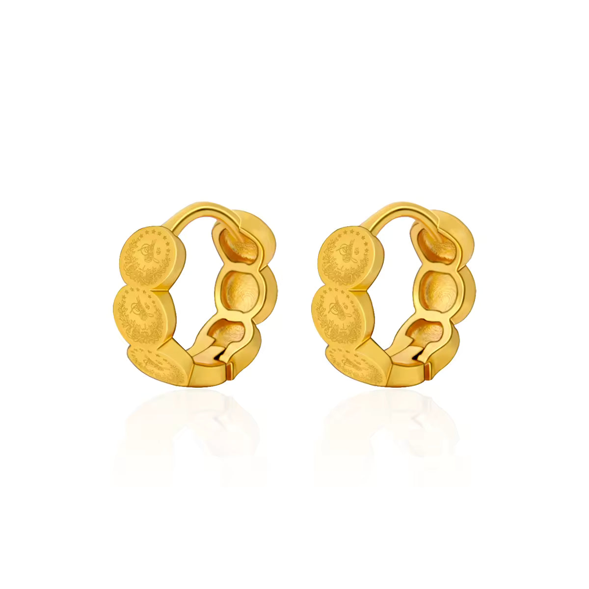 Vintage Coin Hoop Earrings