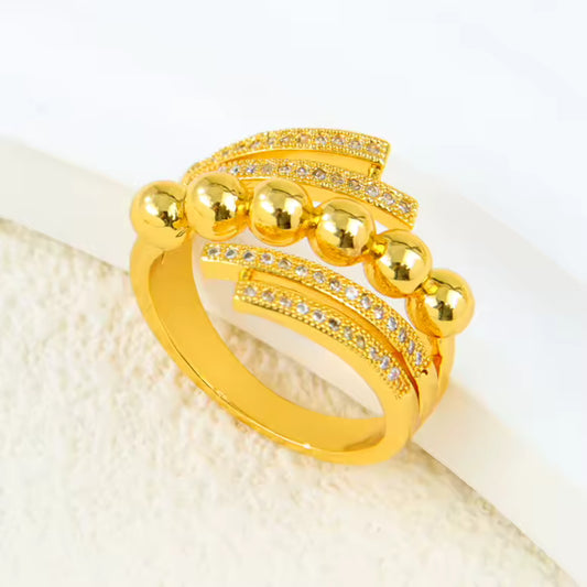 Multicolor Zircon Beaded Ring