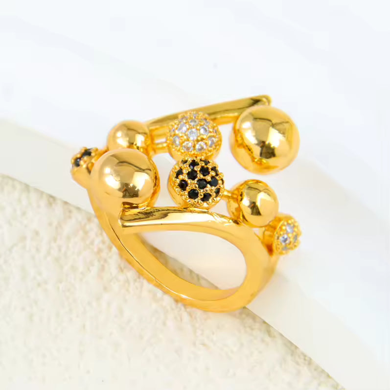 Multicolor Zircon Beaded Ring