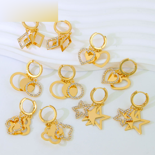 Heart Charm Huggie Earrings
