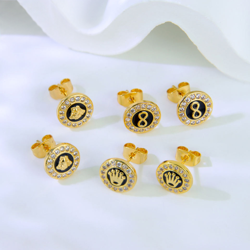 Pearl and zircon stud earrings — view 6