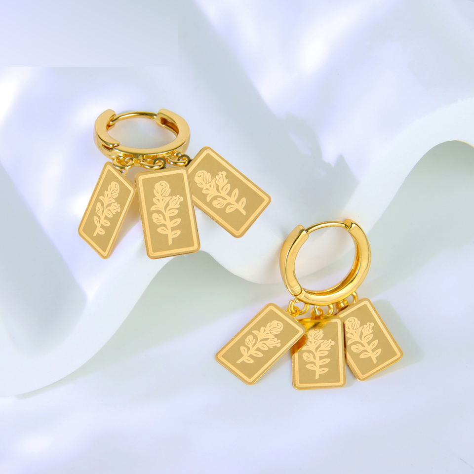 Rose Coin Drop Earrings — view 4