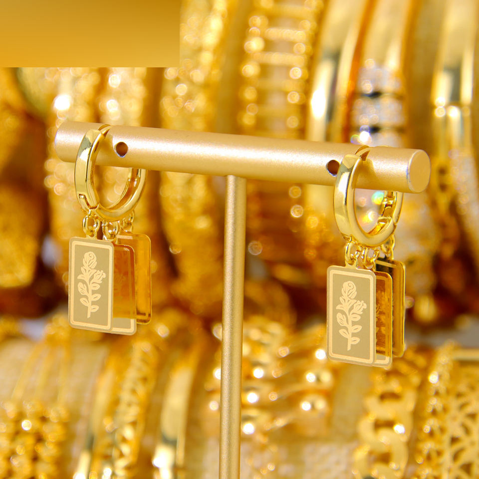 Rose Coin Drop Earrings — view 5