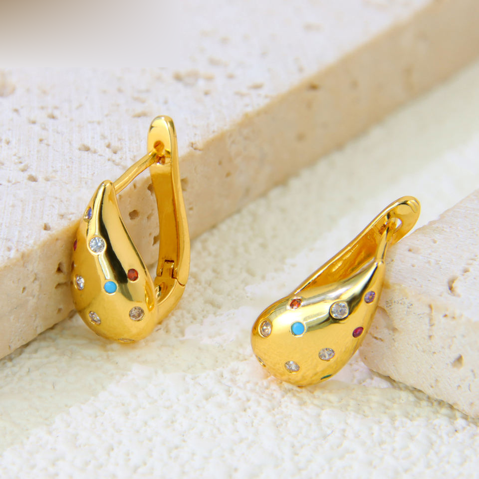Teardrop Zircon Earrings view 2