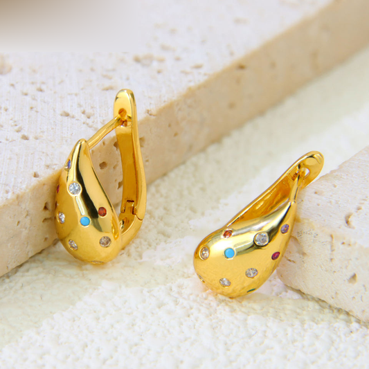 Teardrop Zircon Earrings view 2