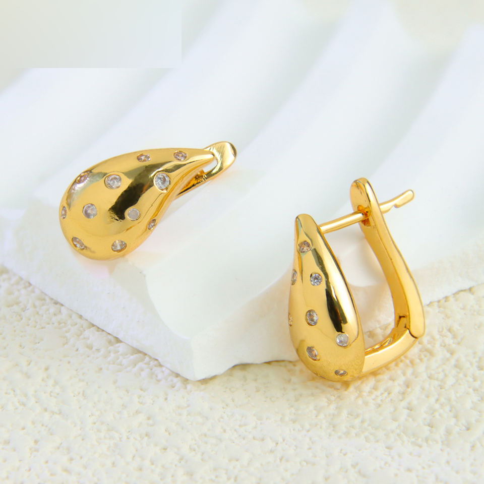 Teardrop Zircon Earrings view 3