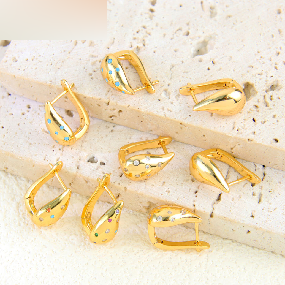 Teardrop Zircon Earrings view 4