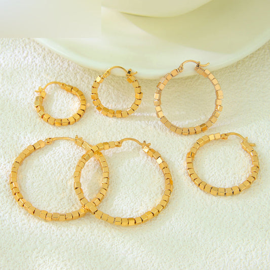 Textured Gold Hoop Earrings — view 1