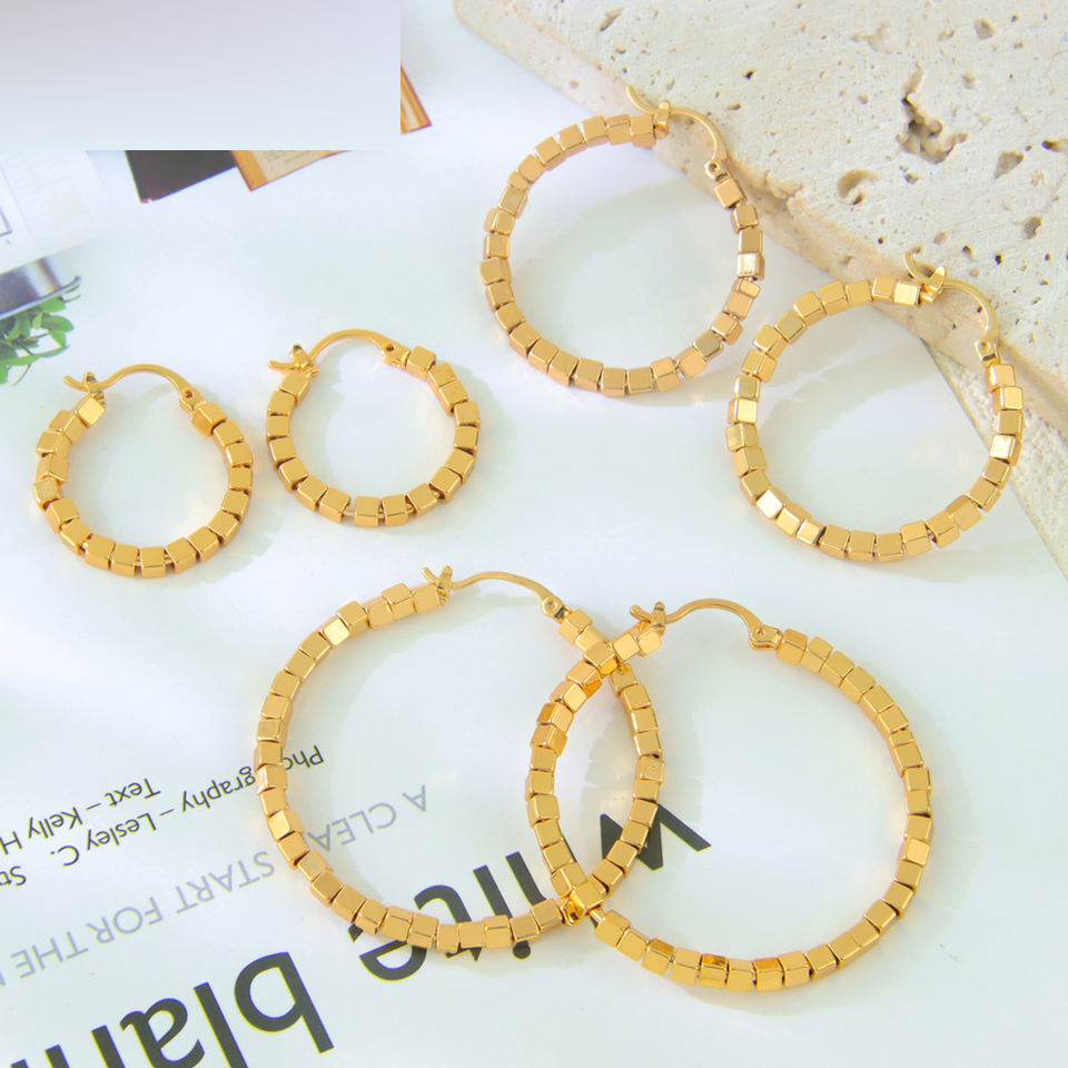 Textured Gold Hoop Earrings — view 2