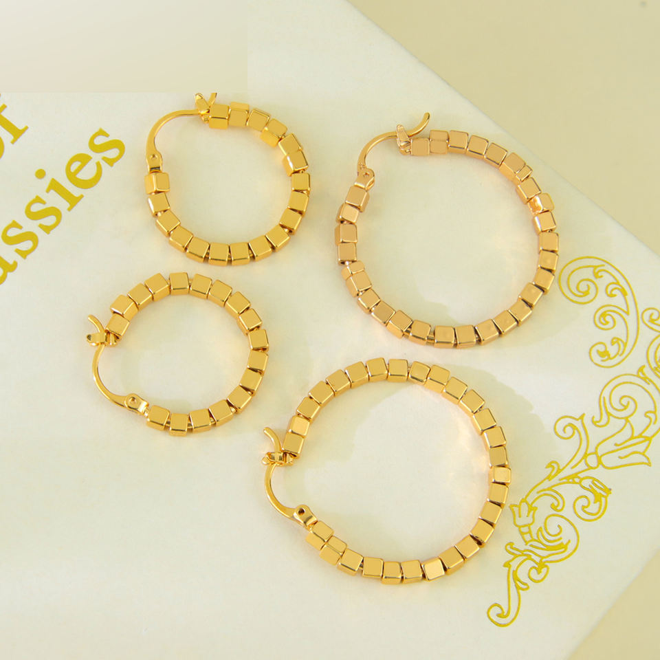 Textured Gold Hoop Earrings — view 4