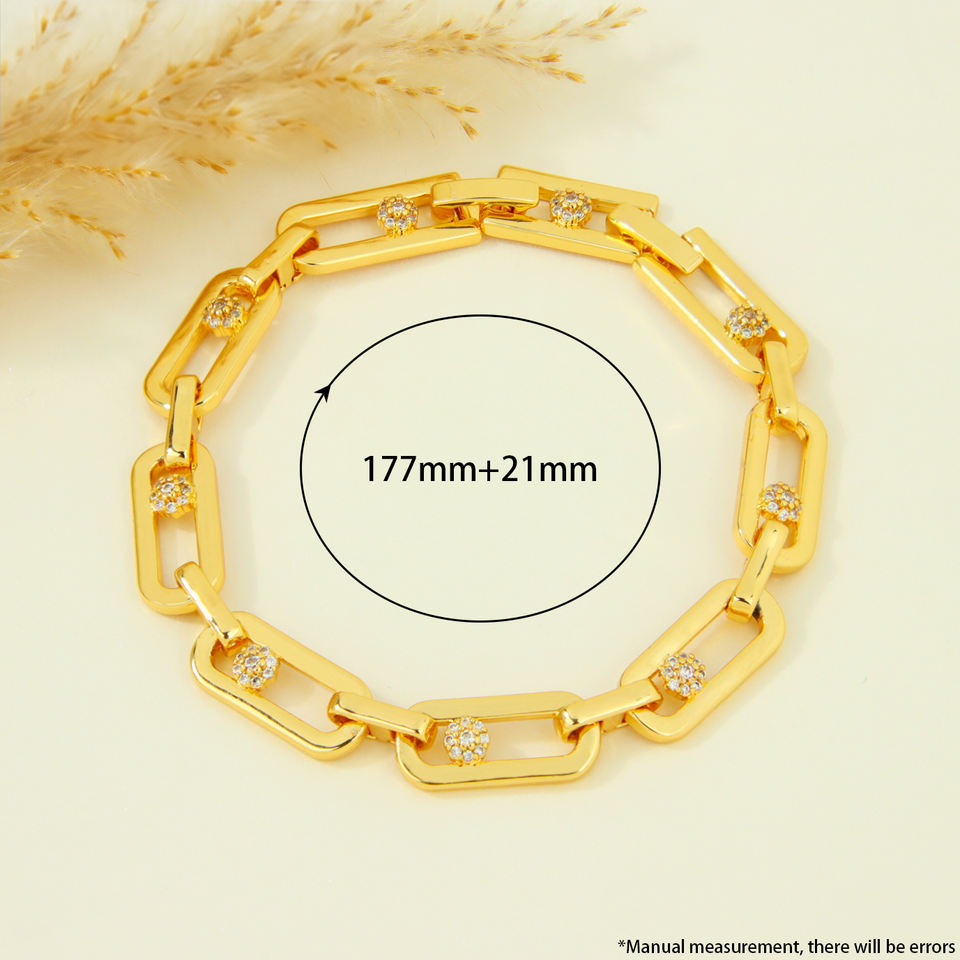 Gold-plated U-shaped zircon bracelet — view 5