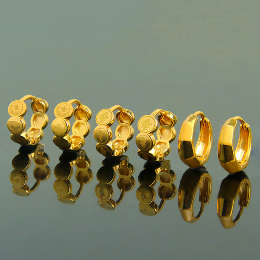 Vintage Coin Hoop Earrings — view 1